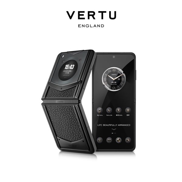 VERTU IRONFLIP乐享款-黑陶黑色-凝脂白鳄鱼皮